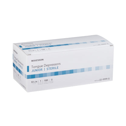 McKesson Tongue Depressors, Junior, 5.5" Length Wood, Sterile, 15.9 mm