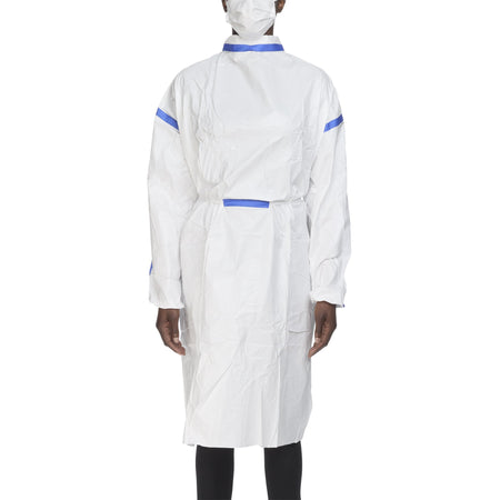 TrueCare Biomedix TCBA54ST-R Chemotherapy Procedure Gown One Size Fits Most White Sterile ASTM F739-12