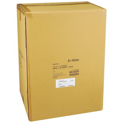 McKesson Trash Can with Plastic Liner, Square, Steel, Step-On, 32 QT, White