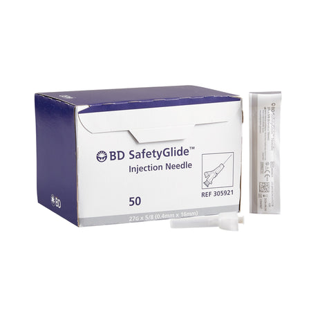 BD 305921 SafetyGlide Safety Hypodermic Needle, 27 Gauge, 5/8 Inch Length