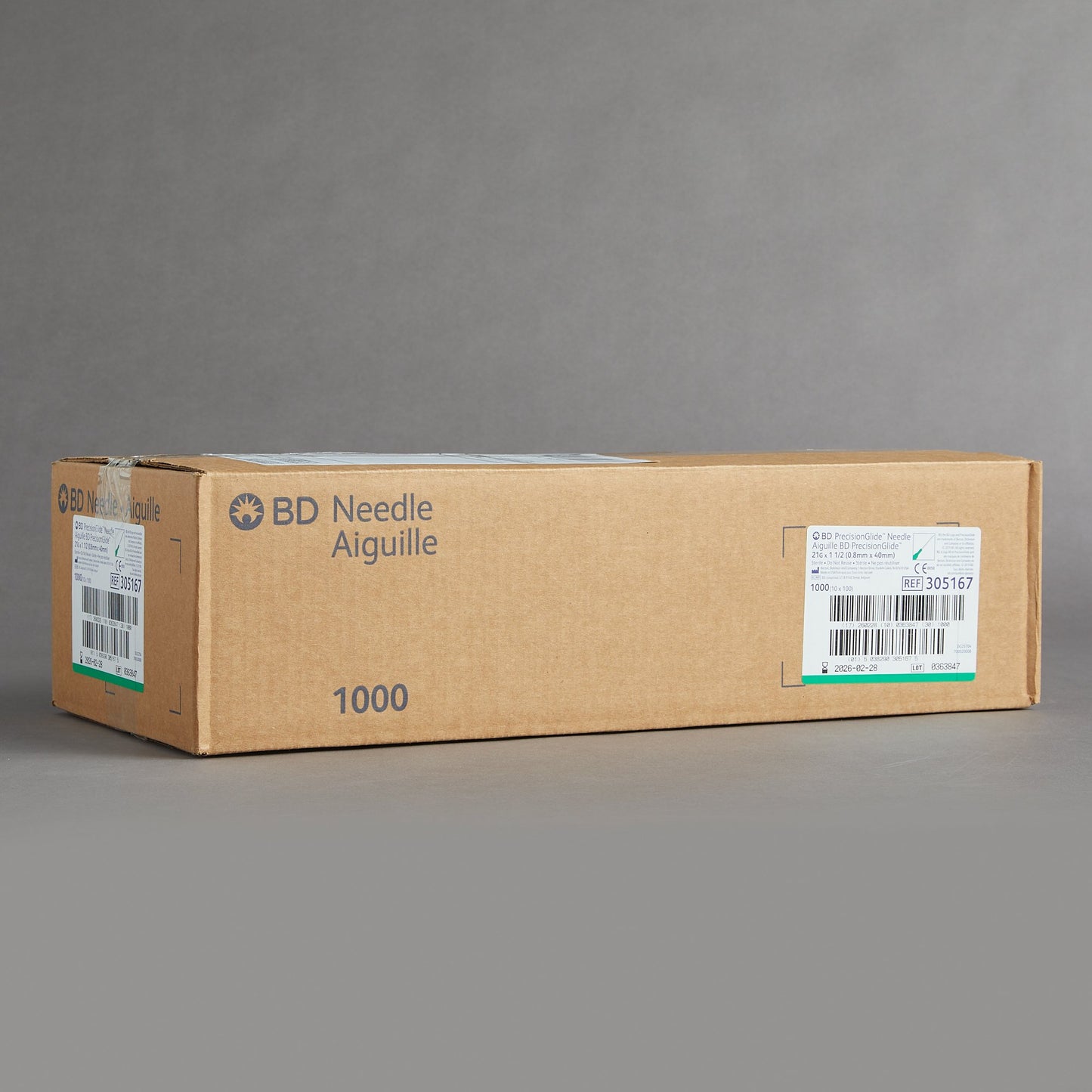 BD 305167 PrecisionGlide™ Hypodermic Needle, 21 Gauge, 1.5 Inch Length