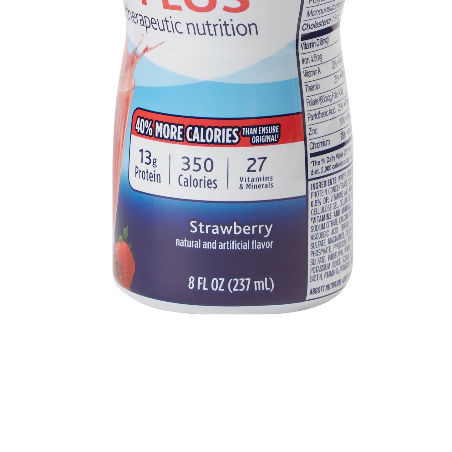 Ensure® Plus Therapeutic Nutrition, Strawberry, 8-ounce bottle
