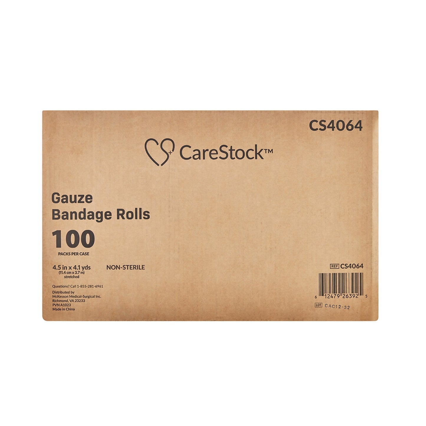 CareStock™ Nonsterile Gauze Bandage Roll, Sterile, 4.5 Inch x 4.1 Yard