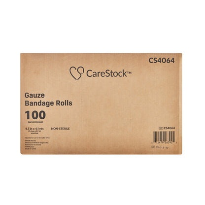 CareStock™ Nonsterile Gauze Bandage Roll, Sterile, 4.5 Inch x 4.1 Yard