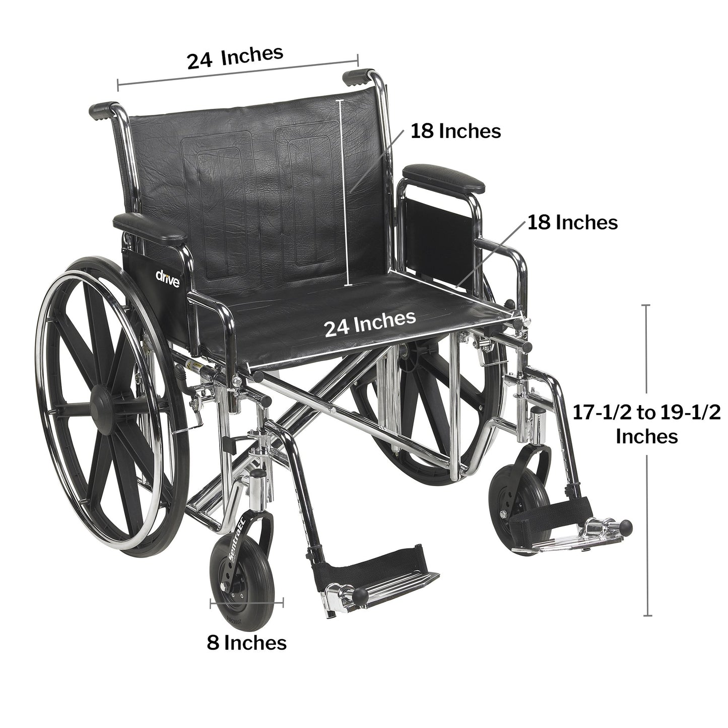 McKesson Bariatric Wheelchair, 24-Inch Seat Width