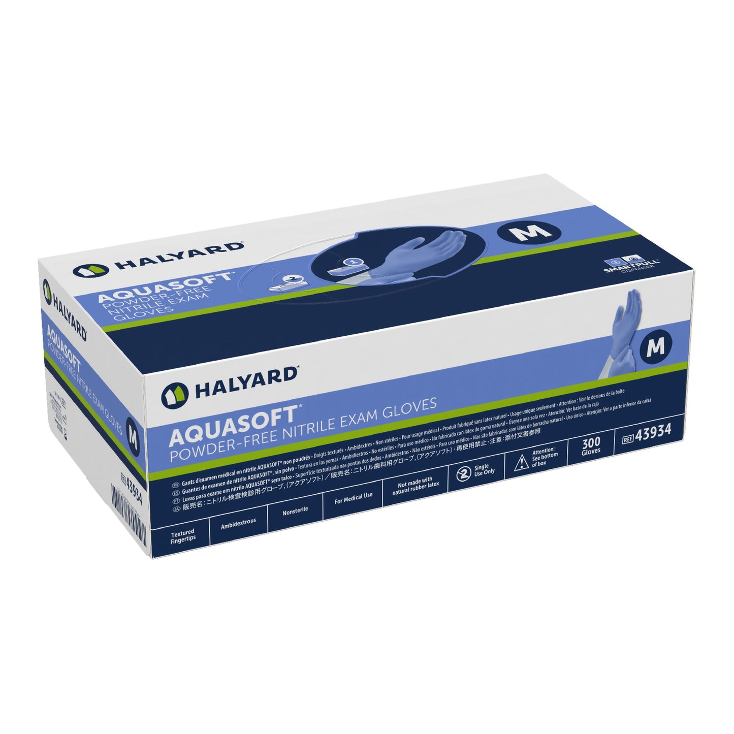 Halyard Aquasoft® Nitrile Exam Glove, Medium, Blue