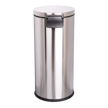 Trash Can McKesson 32 Quart / 8 gal. Silver Metal Round