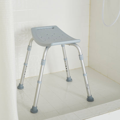 McKesson Aluminum Bath Bench Without Backrest, 15½ – 19½ Inch, Gray