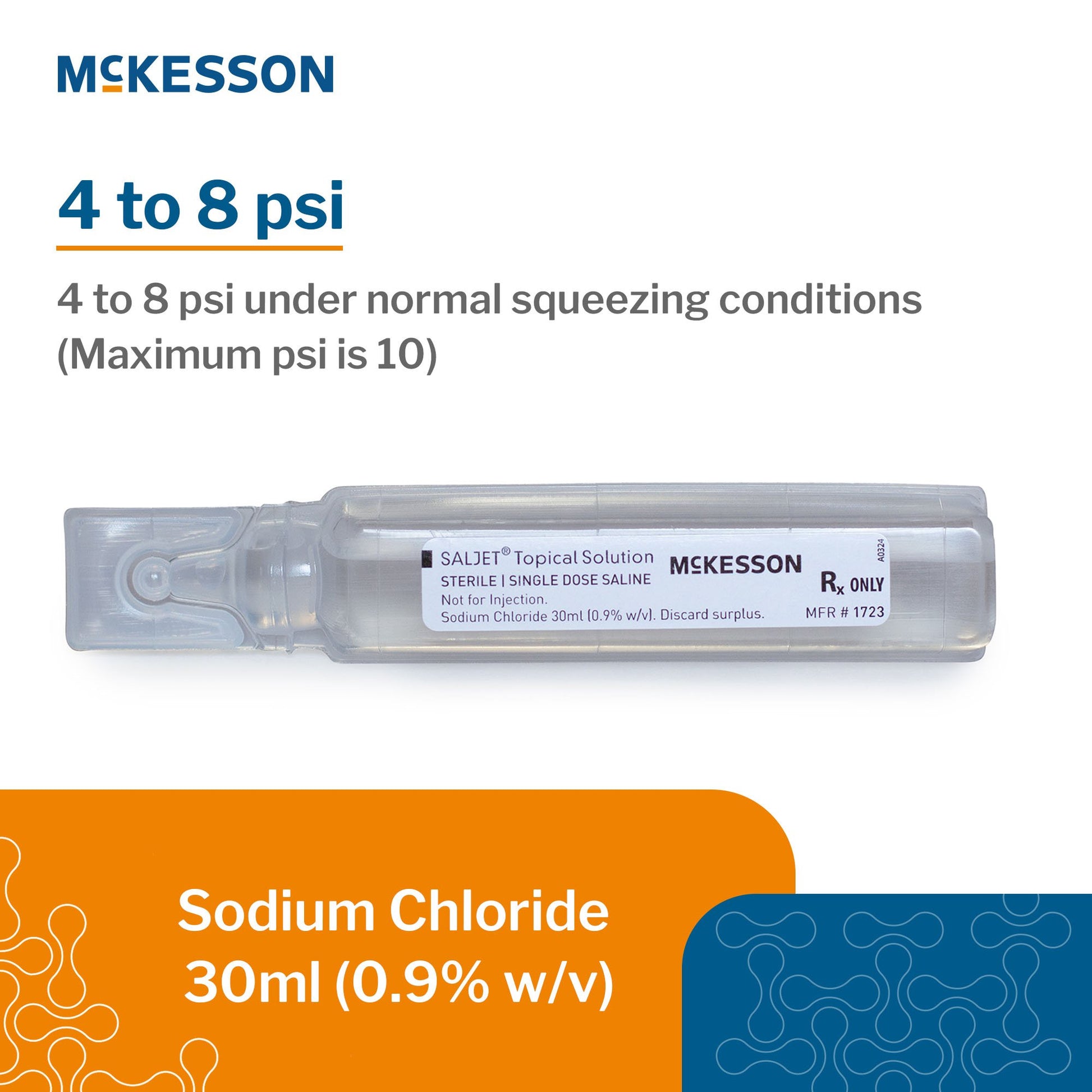 Irrigation Solution McKesson Saljet 0.9% Sodium Chloride, Preservative Free Not for Injection Unit Dose Vial 30 mL by.