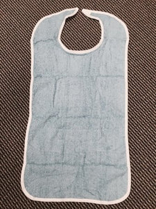 Reusable Adult Bib, Blue, Hook and Loop Closure