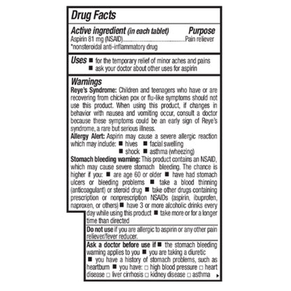 Pain Relief Geri-Care® 81 mg Strength Aspirin Tablet 200 per Bottle