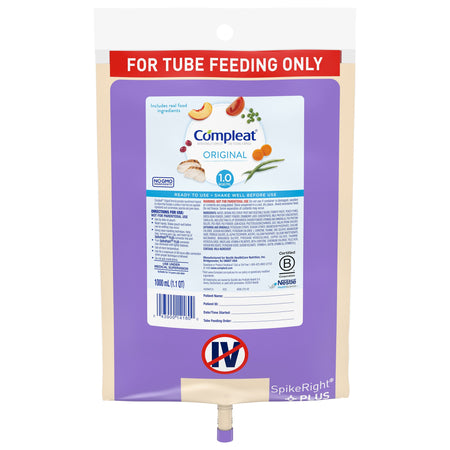 Nestle Healthcare Nutrition 693711 Compleat Original Nutritionally Complete Tube Feeding, 1000 mL Bag