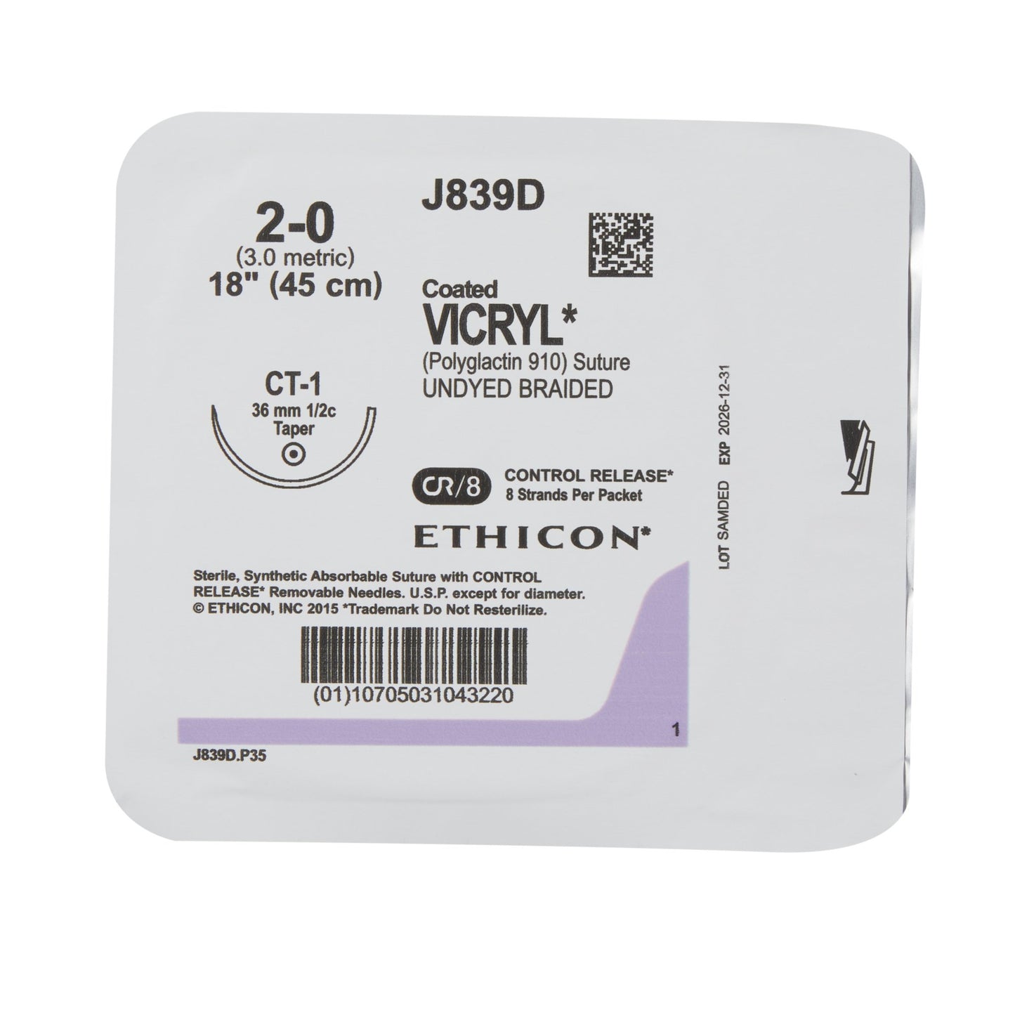 Coated Vicryl™ Suture with Needle