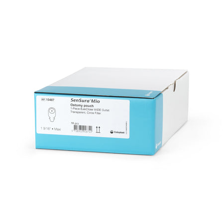 Coloplast 10487 SenSura Mio Flat 1-Piece Transparent Ostomy Pouch, 40mm Stoma
