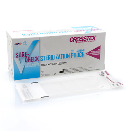 SPS Medical Supply SCXX2 Sure-Check Sterilization Pouch, 2¼ x 4 Inch