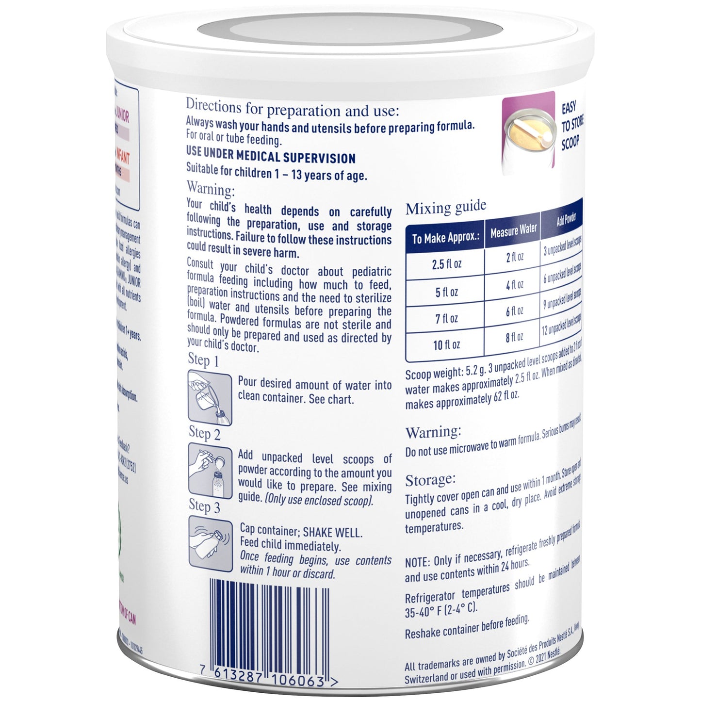 Alfamino® Junior Amino Acid–Based Pediatric Formula, Vanilla, 14.1-ounce can
