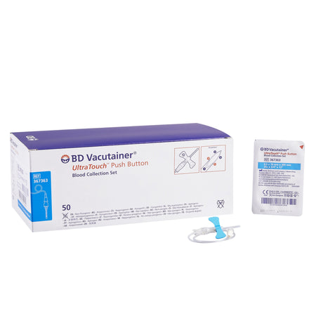 BD 367363 Vacutainer UltraTouch Push Button Blood Collection Set 25 Gauge 3/4 Inch Needle Length Safety