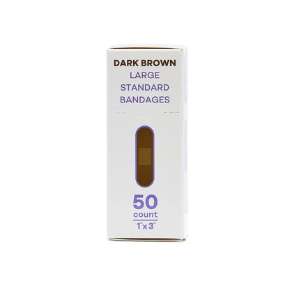 Tru-Colour Skin Tone Shade Fabric Bandage Adhesive Strip, Dark Brown, 1 x 3 Inch