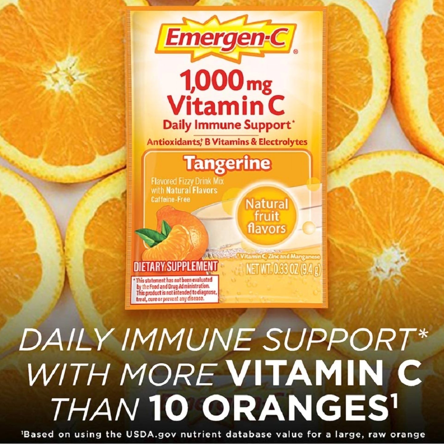 Emergen-C® Vitamin C Daily Immune Support Drink Mix, Super Tangerine Flavor