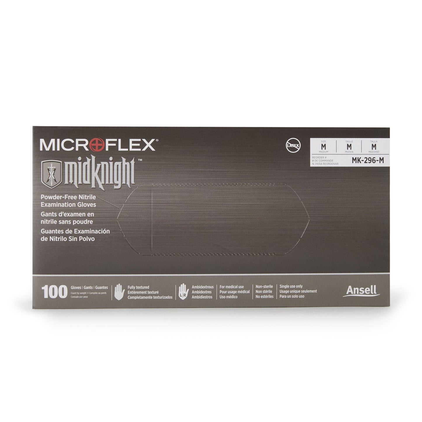 Microflex® Midknight™ Nitrile Exam Glove, Medium, Black