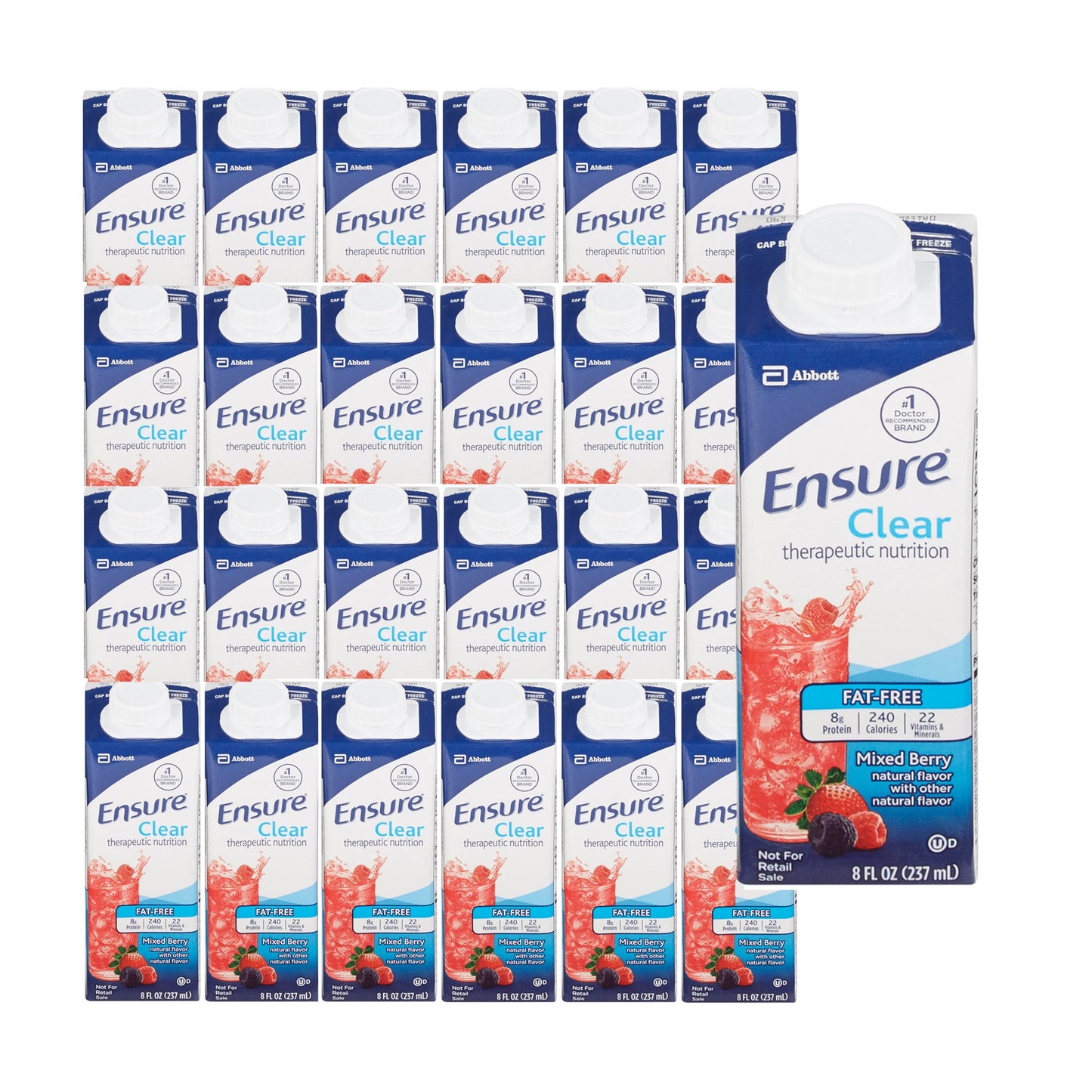 Ensure® Clear Therapeutic Nutrition, Mixed Berry, 8-ounce carton
