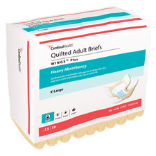Cardinal 66035 Wings™ Plus Quilted Heavy Absorbency Incontinence Brief, Extra Large