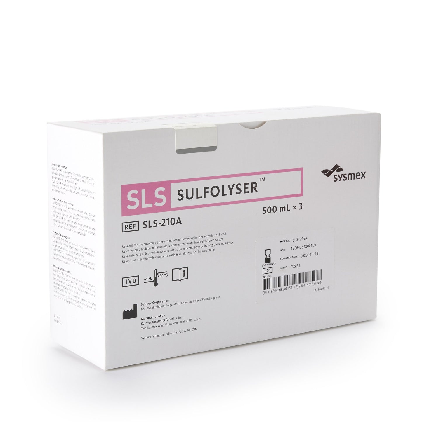 Sulfolyser™ for use with Sysmex Automated Hematology Analyzers, Hemoglobin test