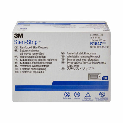 3M Steri-Strip Skin Closure Strips, 1/2 x 4 inch, Reinforced Strip, White