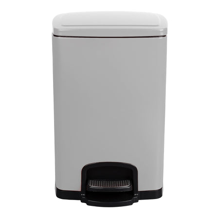 McKesson 16-35269 White Square Step-On Trash Can, 5 gallon