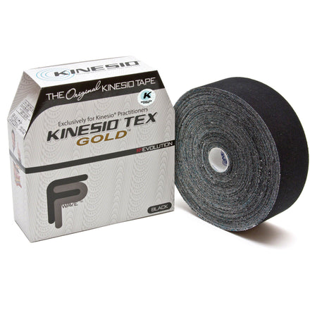 KMS LLC GKT45125FP Kinesio Tex Gold Cotton Kinesiology Tape, 2 Inch x 34 Yard, Black