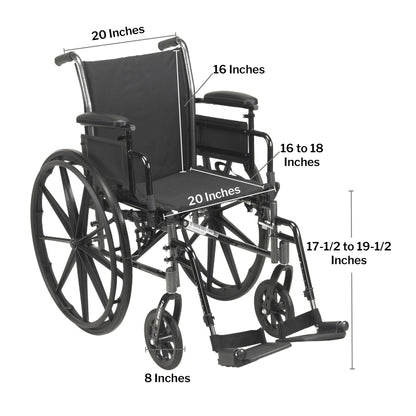 drive™ Cruiser III Lightweight Wheelchair, 20-Inch Seat Width