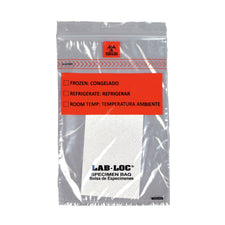Lab-Loc® Specimen Transport Bag, Document Pouch, Absorbent Pad, Zip Close, 6 x 9