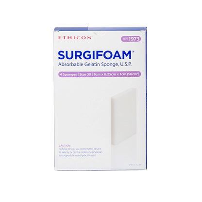 Ethicon 1973 Absorbable Gelatin Sponge Surgifoam® 8 X 6.25 cm X 10mm Sterile