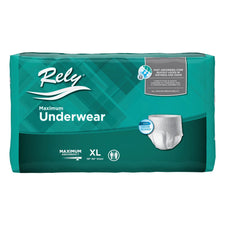 Absorbent Underwear Rely® Maximum Pull On with Tear Away Seams Adult X-Large Unisex Disposable Heavy Absorbency