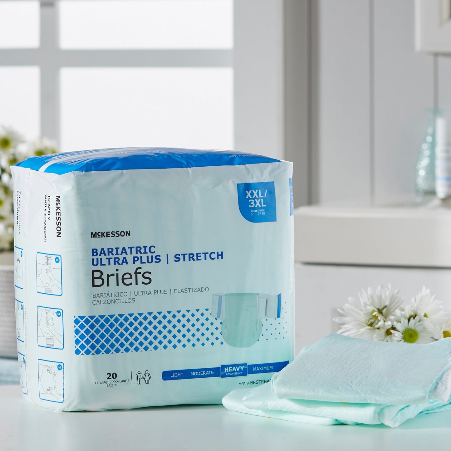 McKesson Ultra Plus Stretch Heavy Absorbency Incontinence Brief, Bariatric