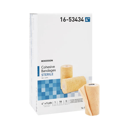 McKesson 16-53434 Self-adherent Closure Cohesive Bandage, 4 Inch x 5 Yard