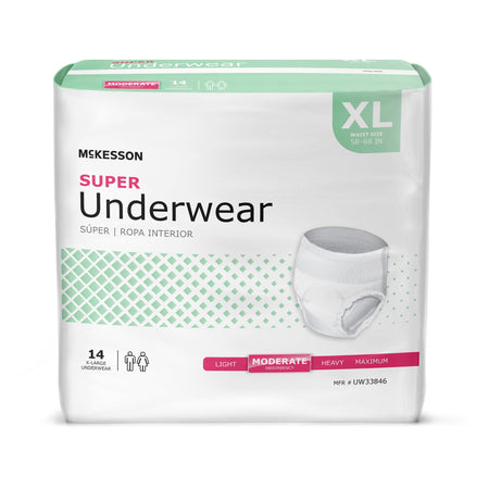 McKesson UW33846 Super Moderate Absorbency Incontinence Underwear, Extra Large