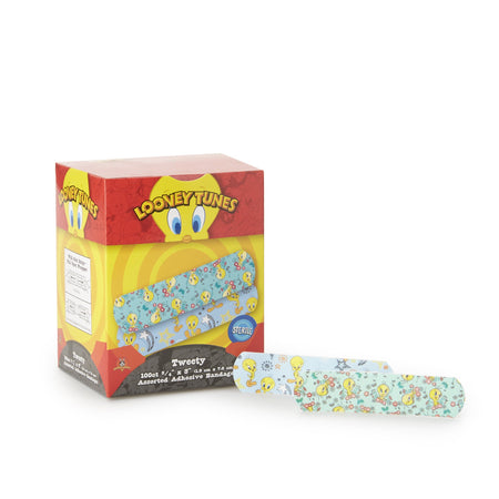 Dukal 1083737 Looney Tunes Stat Strip Tweety Design Adhesive Strip, ¾ x 3 Inch