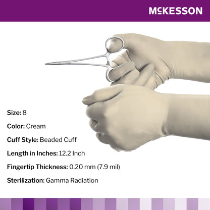 McKesson Perry® Polychloroprene Surgical Glove, Size 8, Cream