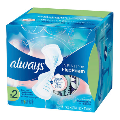 Always® Infinity Super Pads with Wings, Size 2