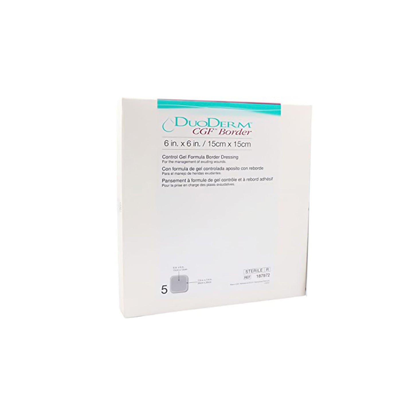 DuoDerm® CGF® Border Hydrocolloid Dressing, 6 x 6 Inch