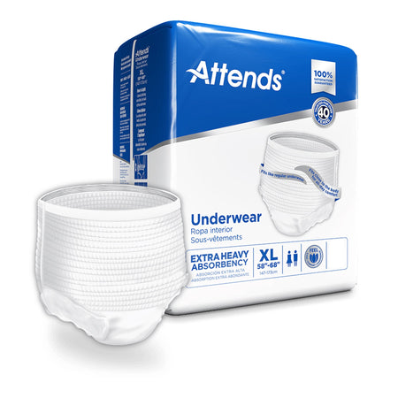Attends APV40100 Care Adult Absorbent Underwear, Heavy Absorbency, X-Large, White