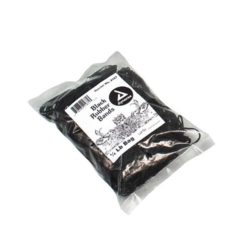 Dynarex Black Rubber Bands, ¼ lb bag, 2166