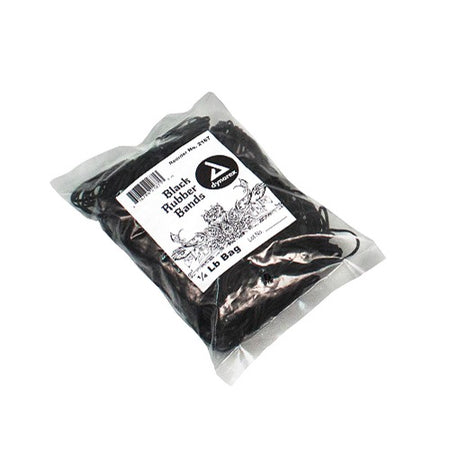 Dynarex Black Rubber Bands, ¼ lb bag, 2166