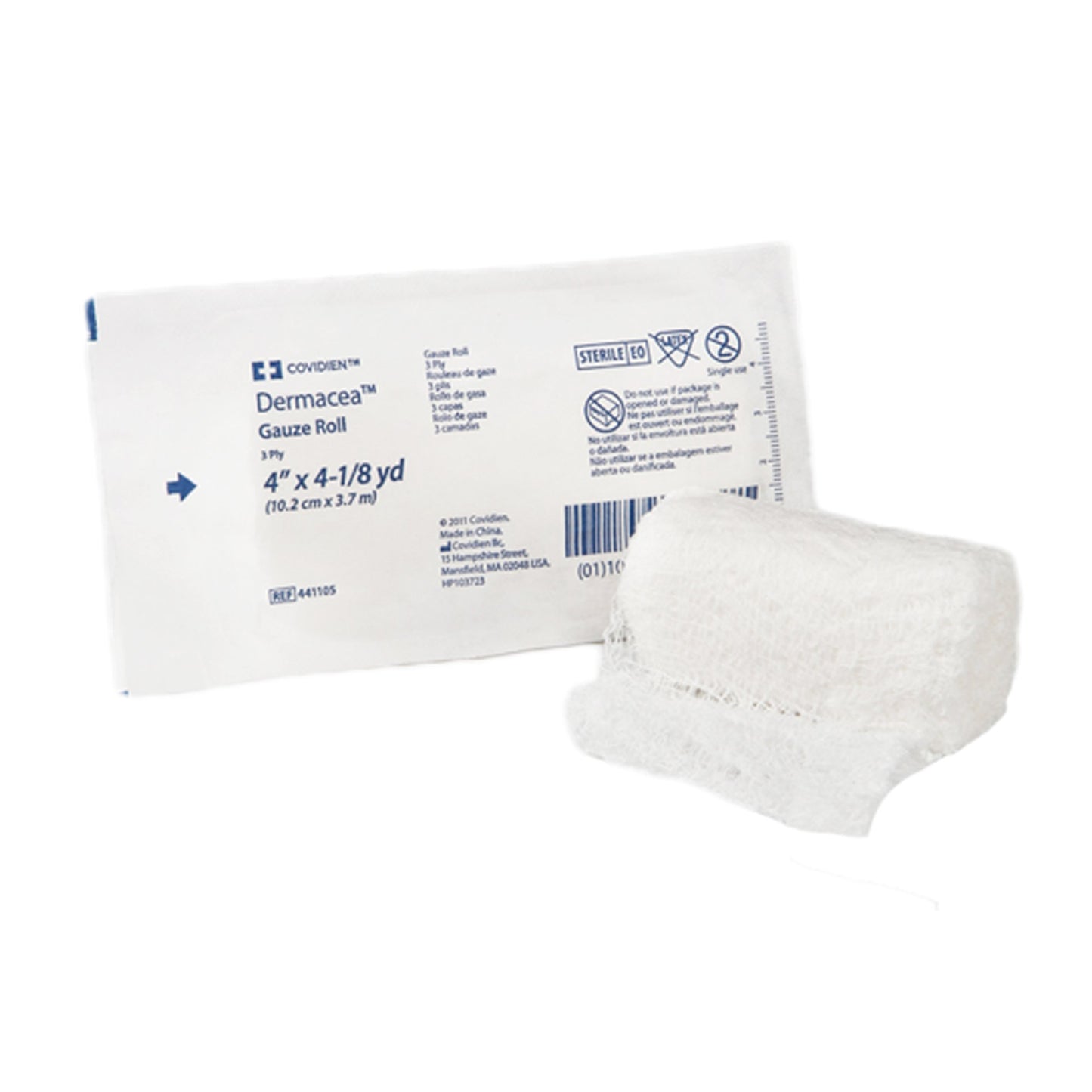 Dermacea™ Sterile Fluff Bandage Roll, 4 Inch x 4-1/8 Yard, 3-Ply