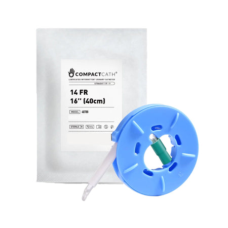CompactCath 40788-1614C Urethral Catheter, 14 Fr., 16 Inch, Coude Tip