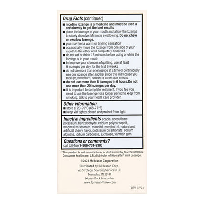 Foster & Thrive™ Mini Nicotine Polacrilex Lozenges 4 mg (Nicotine) Cherry Ice