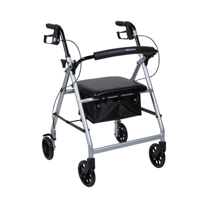 McKesson Folding Aluminum Four-Wheel Rollator, Silver