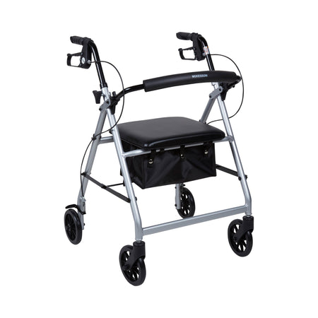 McKesson Folding Aluminum Four-Wheel Rollator, Silver