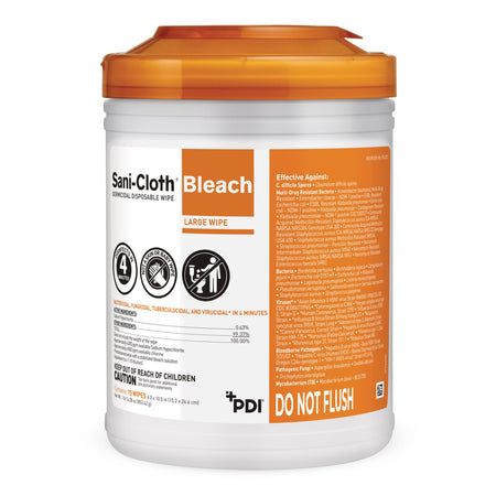 Sani-Cloth® Surface Disinfectant Cleaner Bleach Wipe, 75 Wipes per Canister